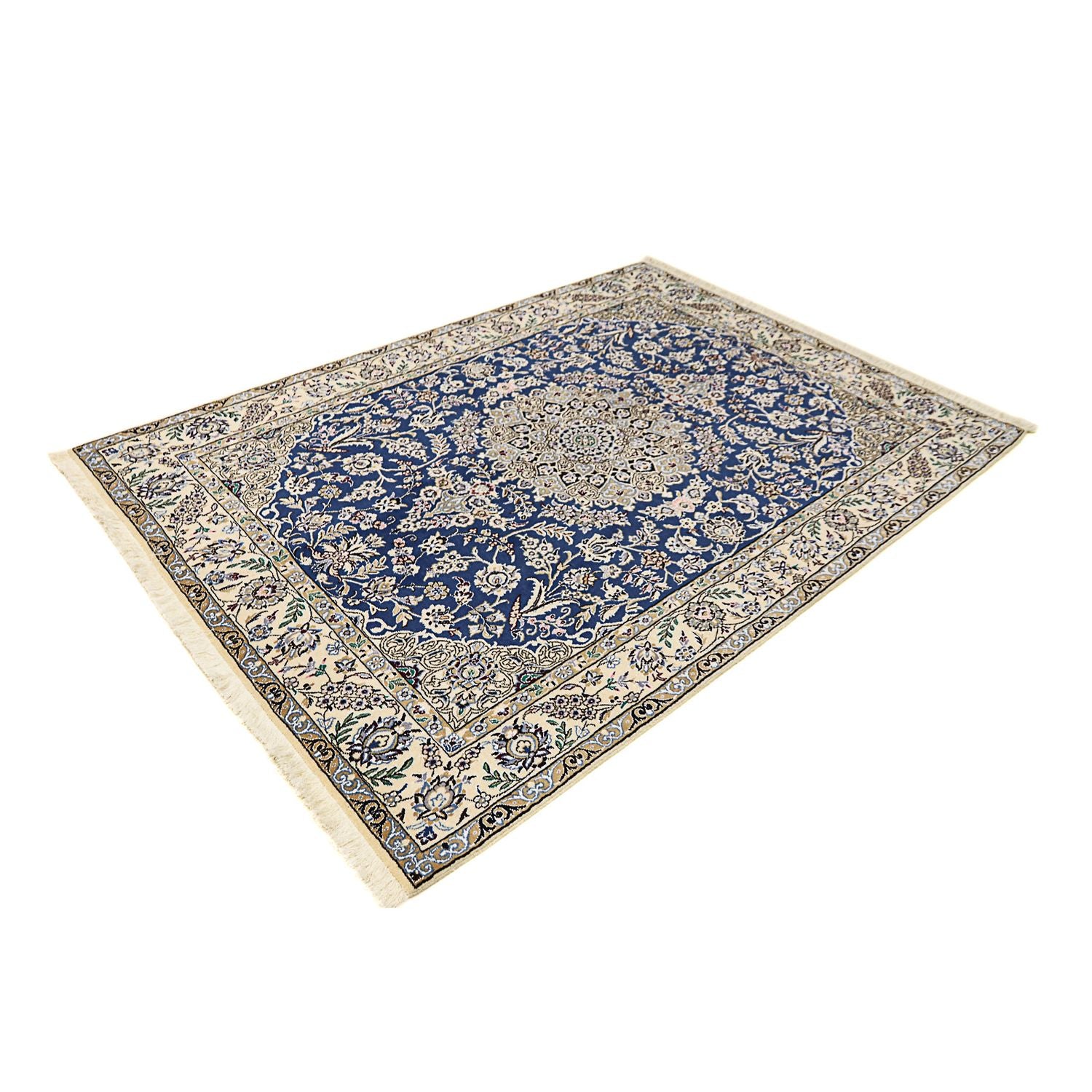 Alfombra Persa - Nain - Real - 205 x 150 cm - azul oscuro