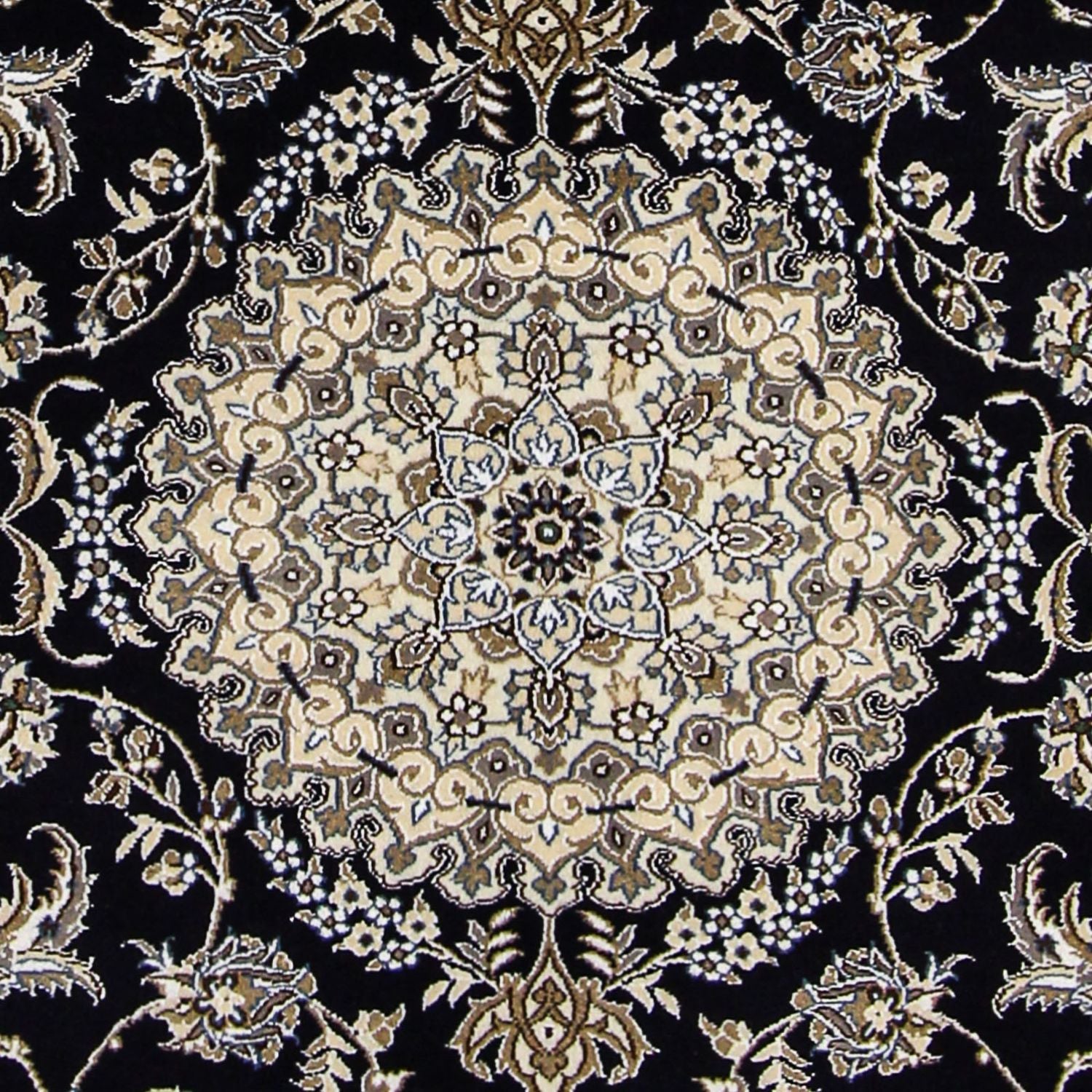 Alfombra Persa - Nain - Real - 233 x 155 cm - azul oscuro