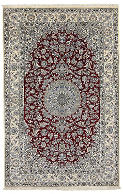Alfombra Persa - Nain - Real - 248 x 148 cm - rojo oscuro