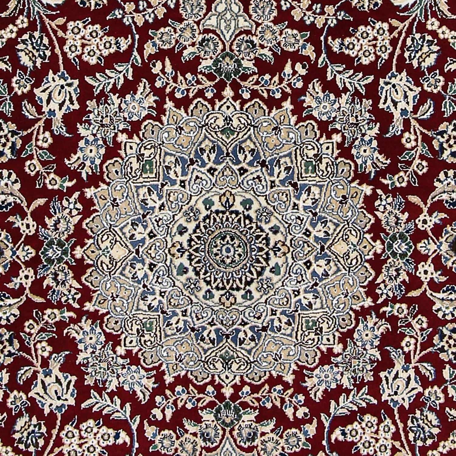 Alfombra Persa - Nain - Real - 248 x 148 cm - rojo oscuro