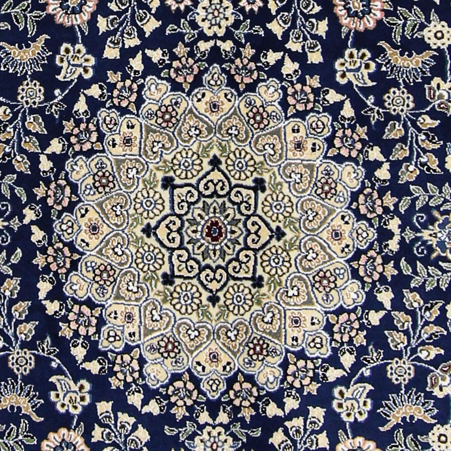 Alfombra Persa - Nain - Real - 216 x 134 cm - azul oscuro