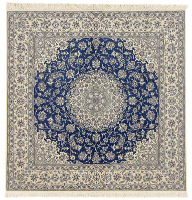 Alfombra Persa - Nain - Real cuadrado  - 250 x 250 cm - azul
