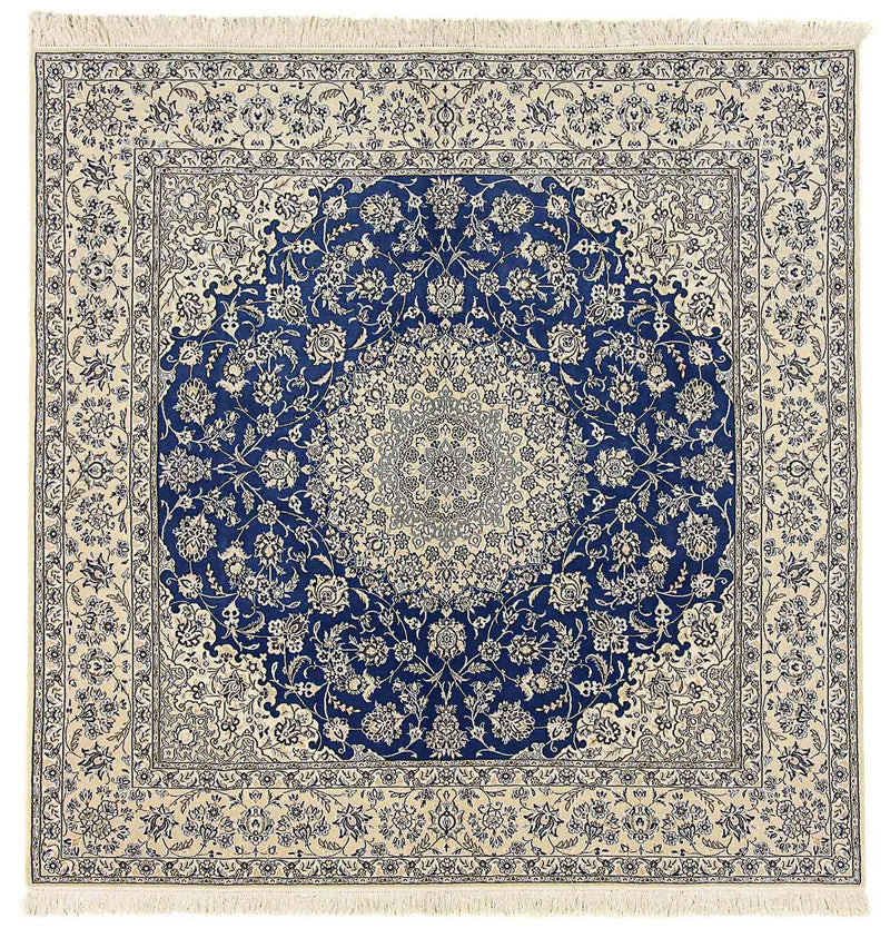 Alfombra Persa - Nain - Real cuadrado  - 250 x 250 cm - azul