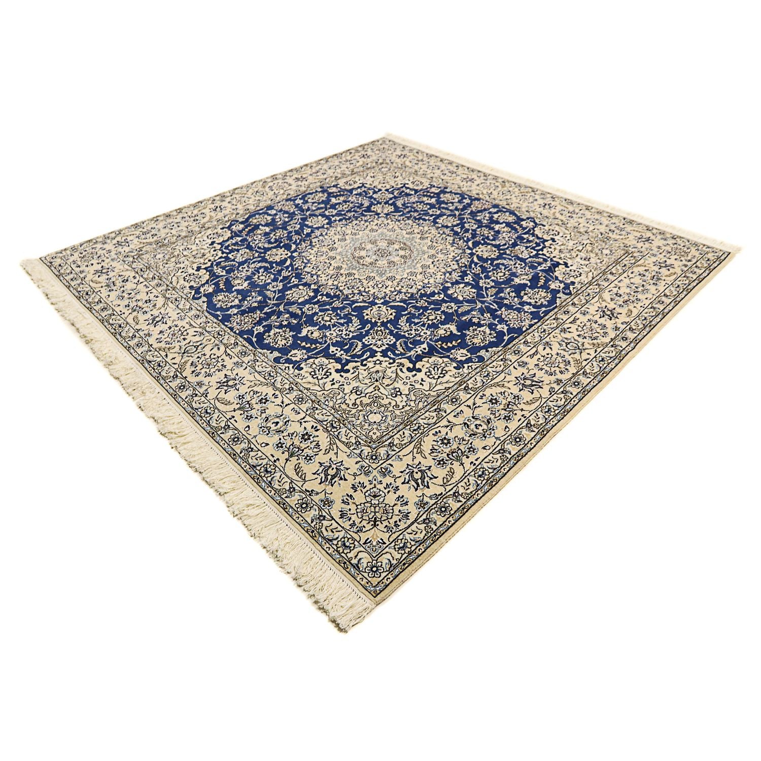 Alfombra Persa - Nain - Real cuadrado  - 250 x 250 cm - azul