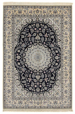 Alfombra Persa - Nain - Real - 303 x 205 cm - azul oscuro