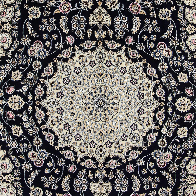 Alfombra Persa - Nain - Real - 303 x 205 cm - azul oscuro