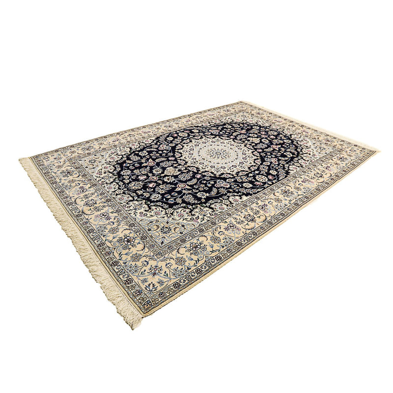 Alfombra Persa - Nain - Real - 303 x 205 cm - azul oscuro