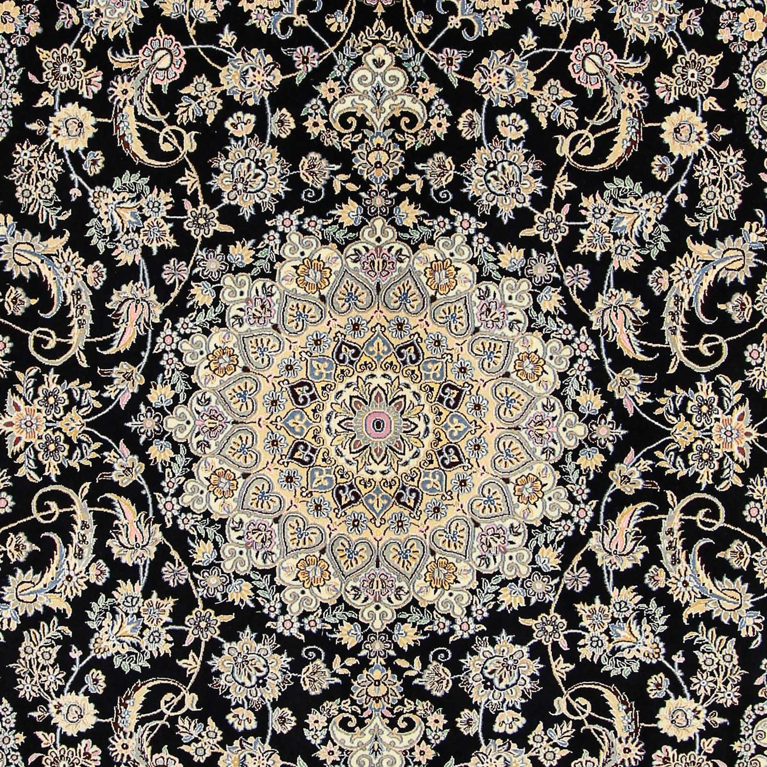 Alfombra Persa - Nain - Real - 350 x 254 cm - azul oscuro