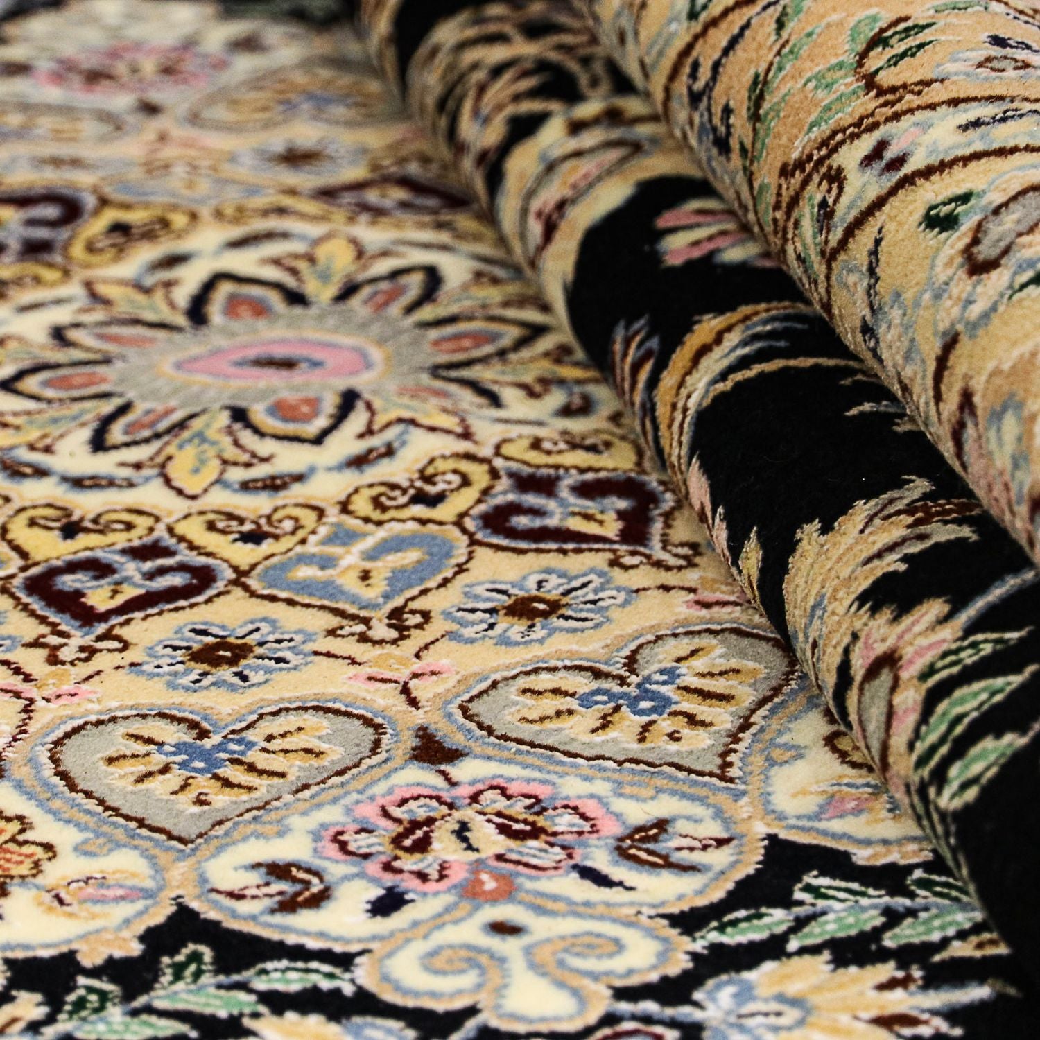 Alfombra Persa - Nain - Real - 350 x 254 cm - azul oscuro