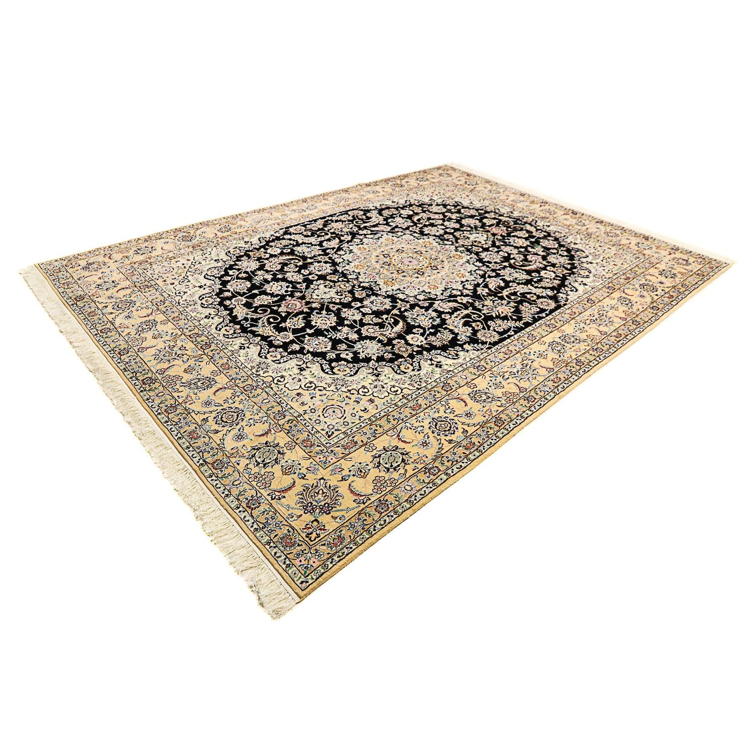 Alfombra Persa - Nain - Real - 350 x 254 cm - azul oscuro