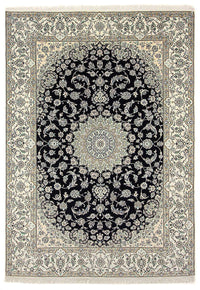Alfombra Persa - Nain - Real - 345 x 246 cm - azul oscuro