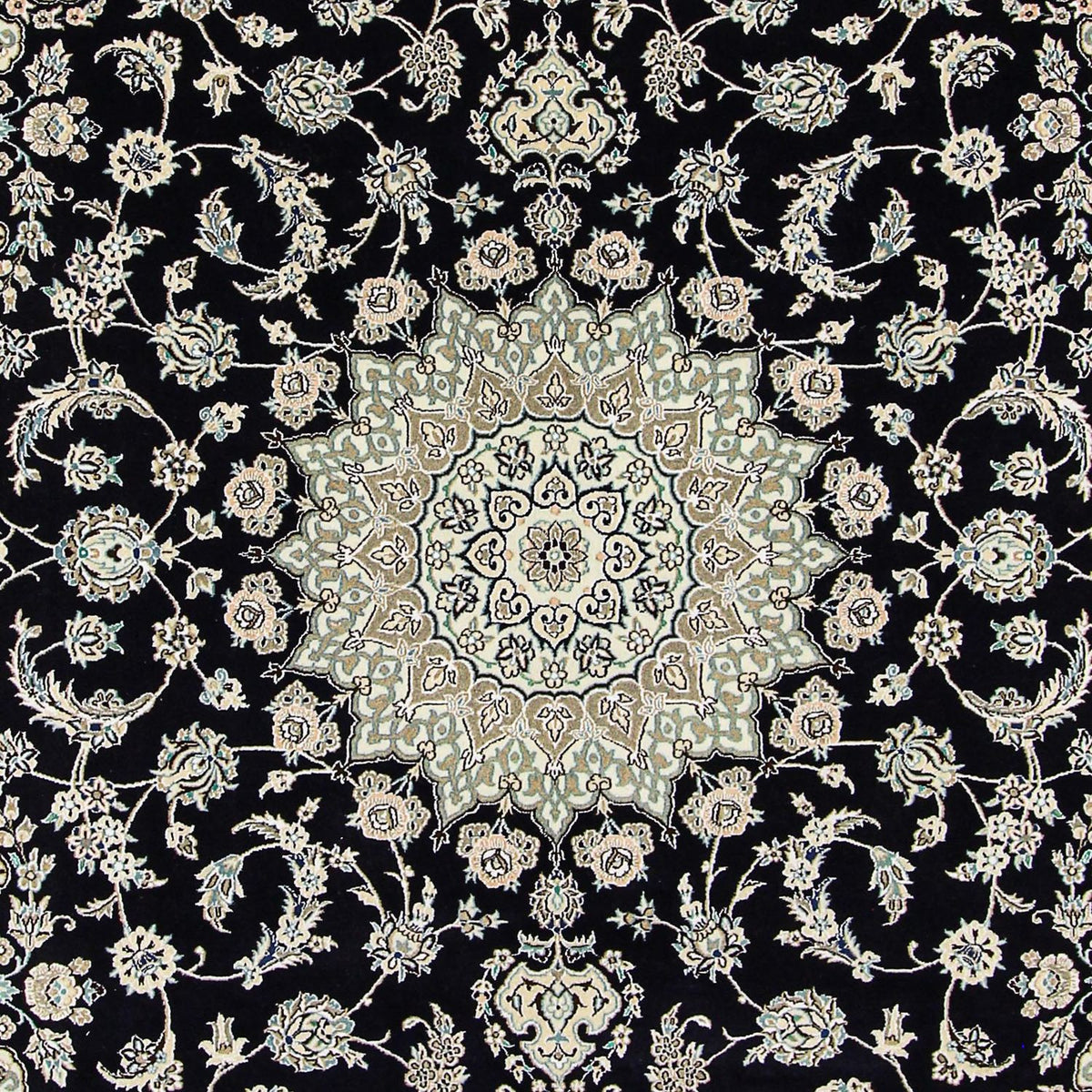 Alfombra Persa - Nain - Real - 345 x 246 cm - azul oscuro