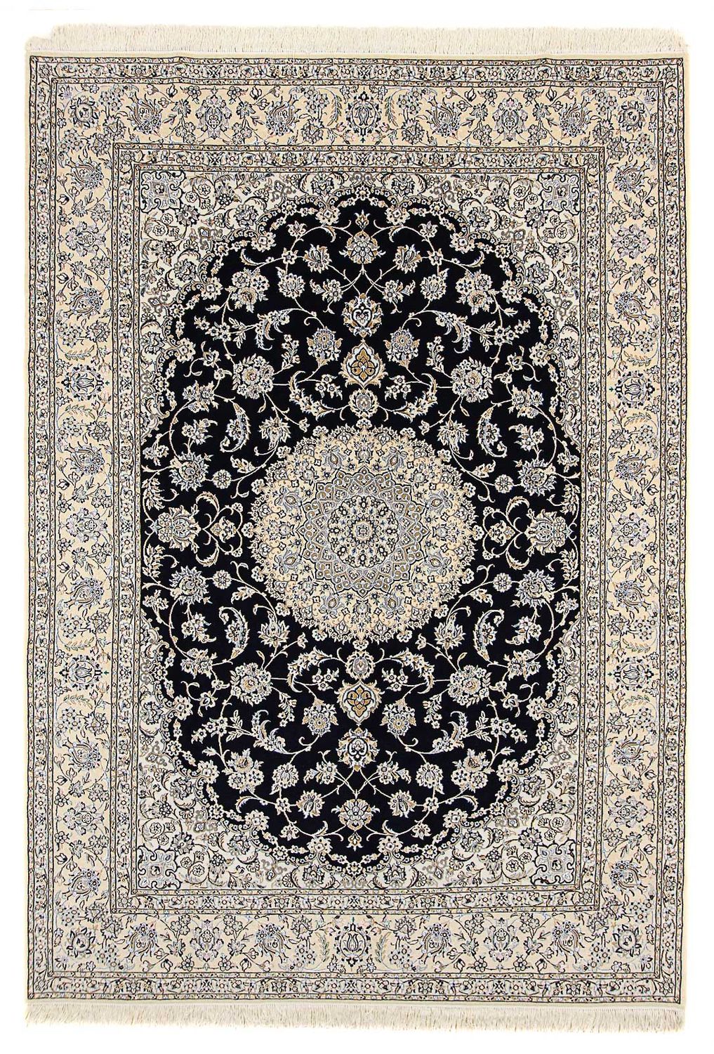 Alfombra Persa - Nain - Real - 359 x 252 cm - azul oscuro