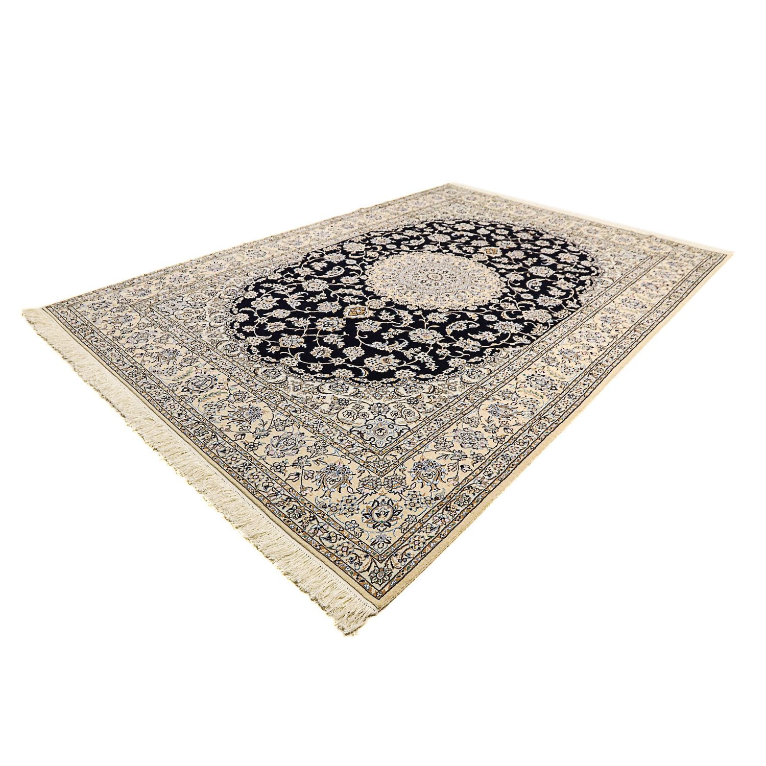 Alfombra Persa - Nain - Real - 359 x 252 cm - azul oscuro