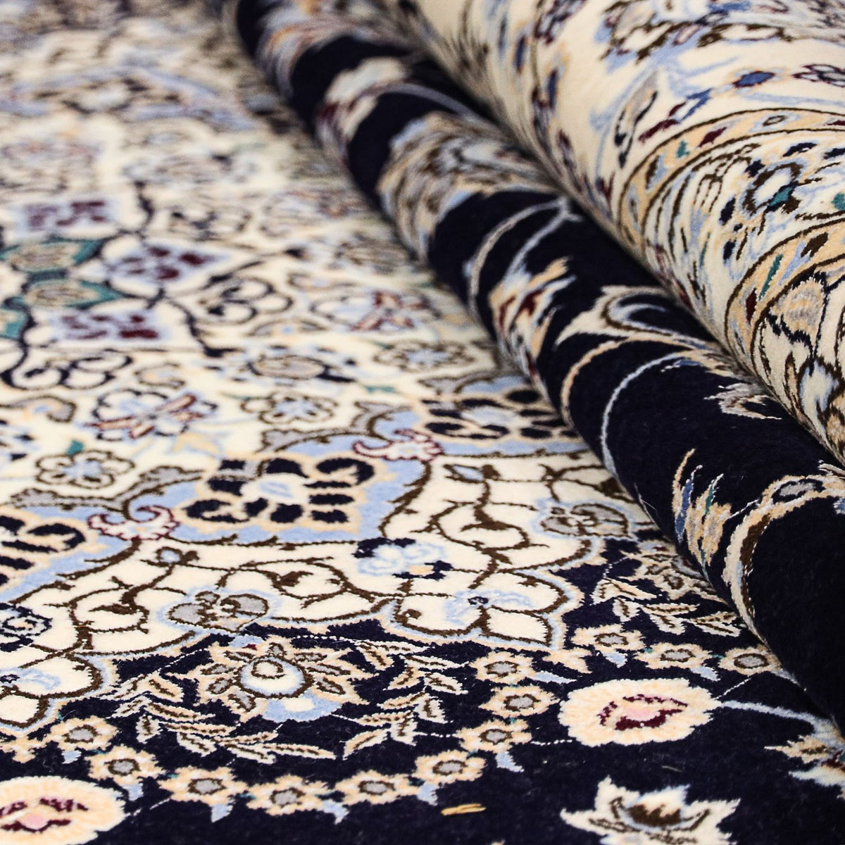 Alfombra Persa - Nain - Prima - 360 x 250 cm - azul oscuro