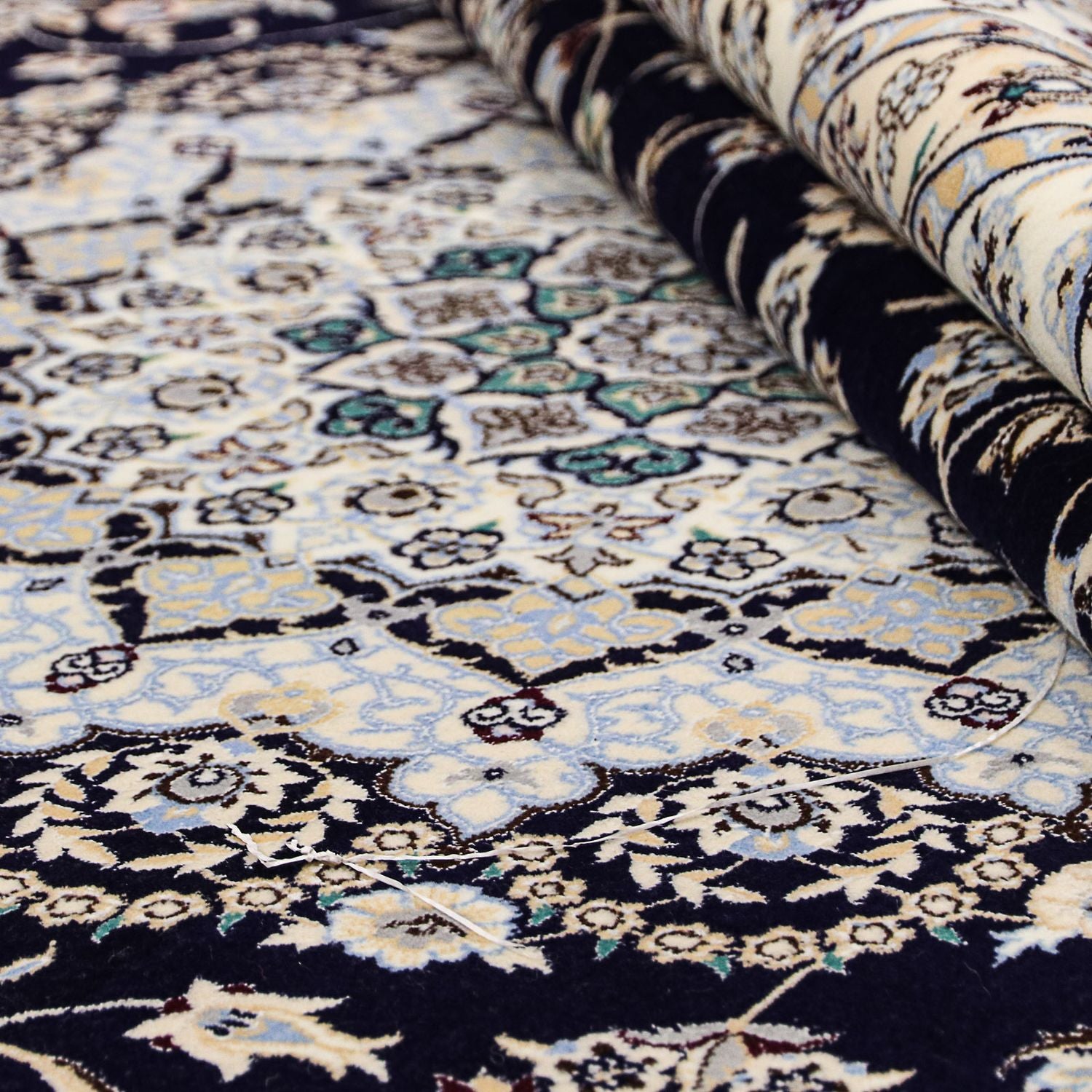 Alfombra Persa - Nain - Prima - 358 x 254 cm - azul oscuro