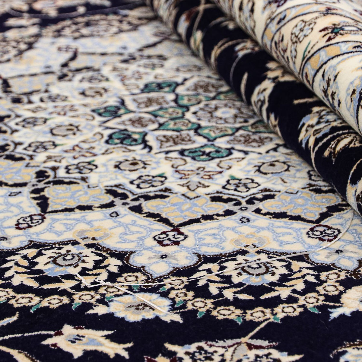 Alfombra Persa - Nain - Prima - 358 x 254 cm - azul oscuro