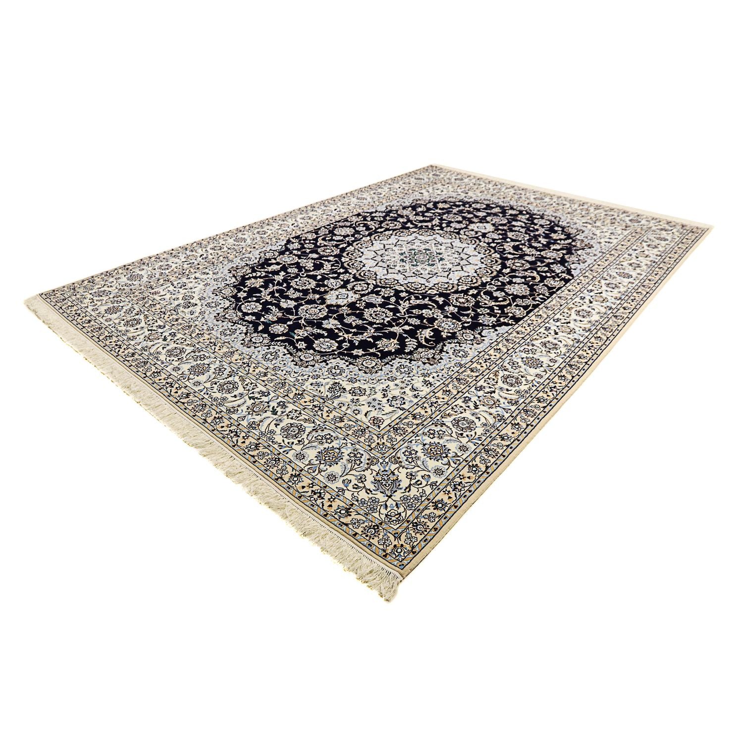 Alfombra Persa - Nain - Prima - 358 x 254 cm - azul oscuro