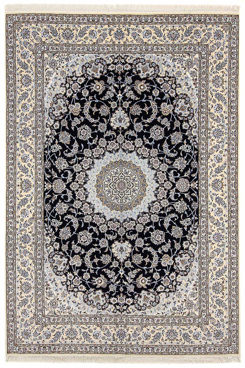 Alfombra Persa - Nain - Real - 356 x 248 cm - azul oscuro