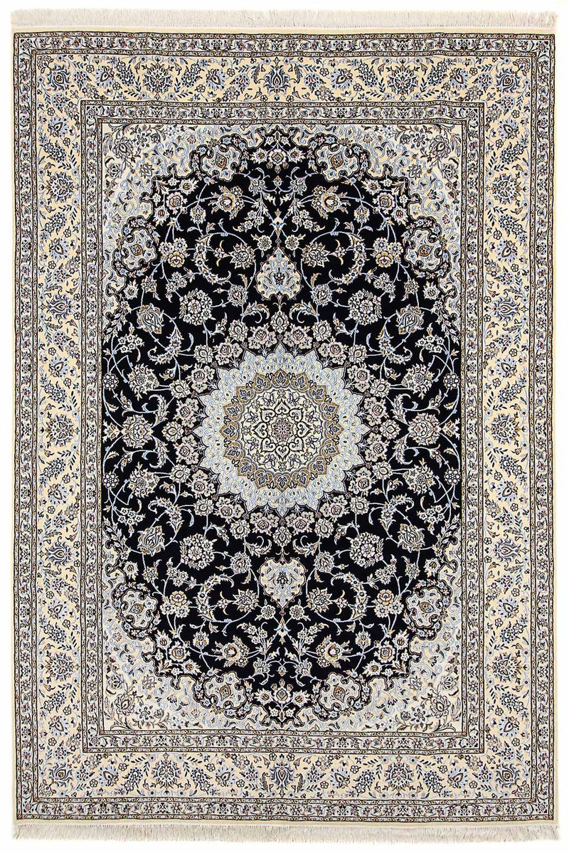 Alfombra Persa - Nain - Real - 356 x 248 cm - azul oscuro