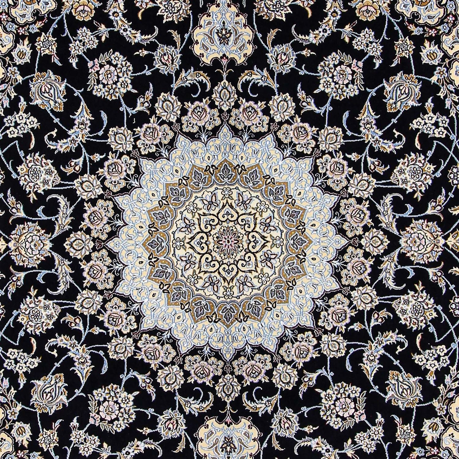 Alfombra Persa - Nain - Real - 356 x 248 cm - azul oscuro