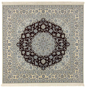 Alfombra Persa - Nain - Prima cuadrado  - 260 x 252 cm - azul oscuro