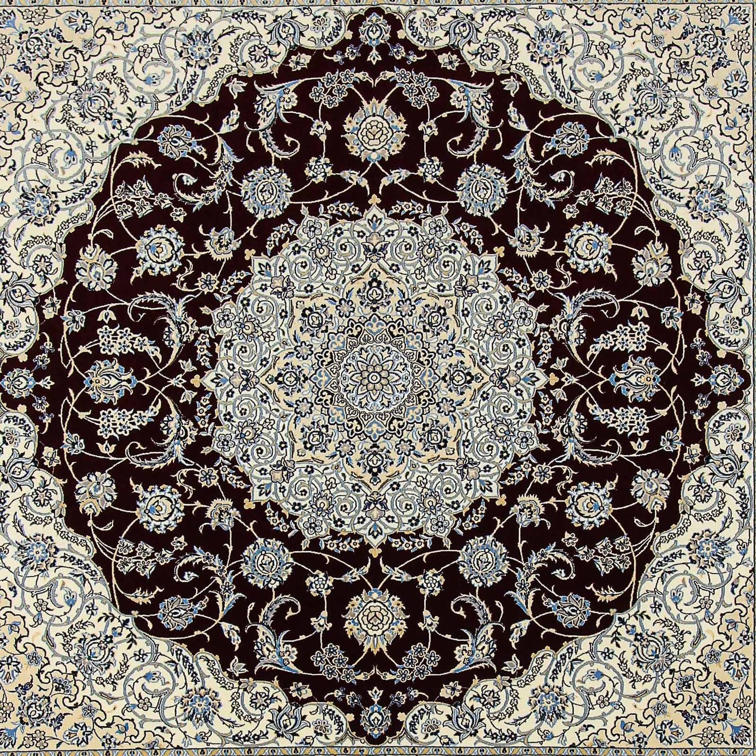 Alfombra Persa - Nain - Prima cuadrado  - 260 x 252 cm - azul oscuro