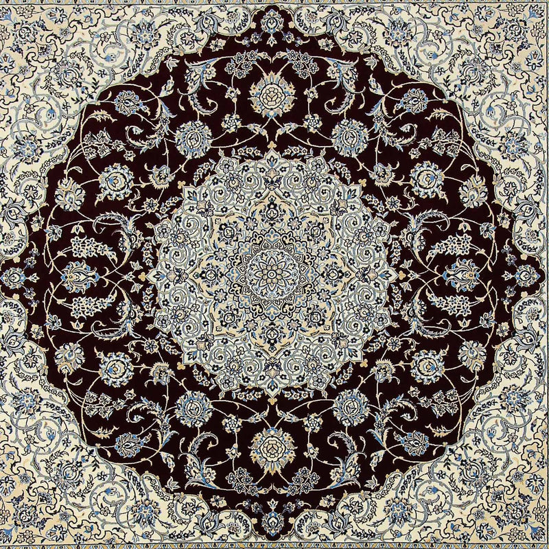 Alfombra Persa - Nain - Prima cuadrado  - 260 x 252 cm - azul oscuro