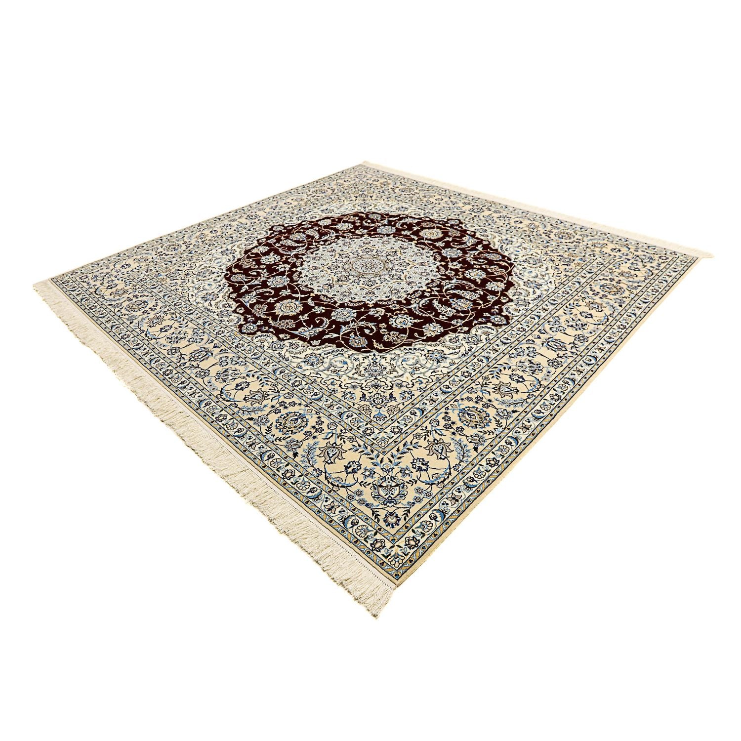 Alfombra Persa - Nain - Prima cuadrado  - 260 x 252 cm - azul oscuro