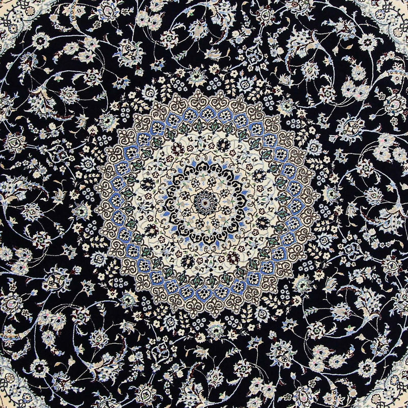 Alfombra Persa - Nain - Prima redondo  - 250 x 250 cm - azul oscuro