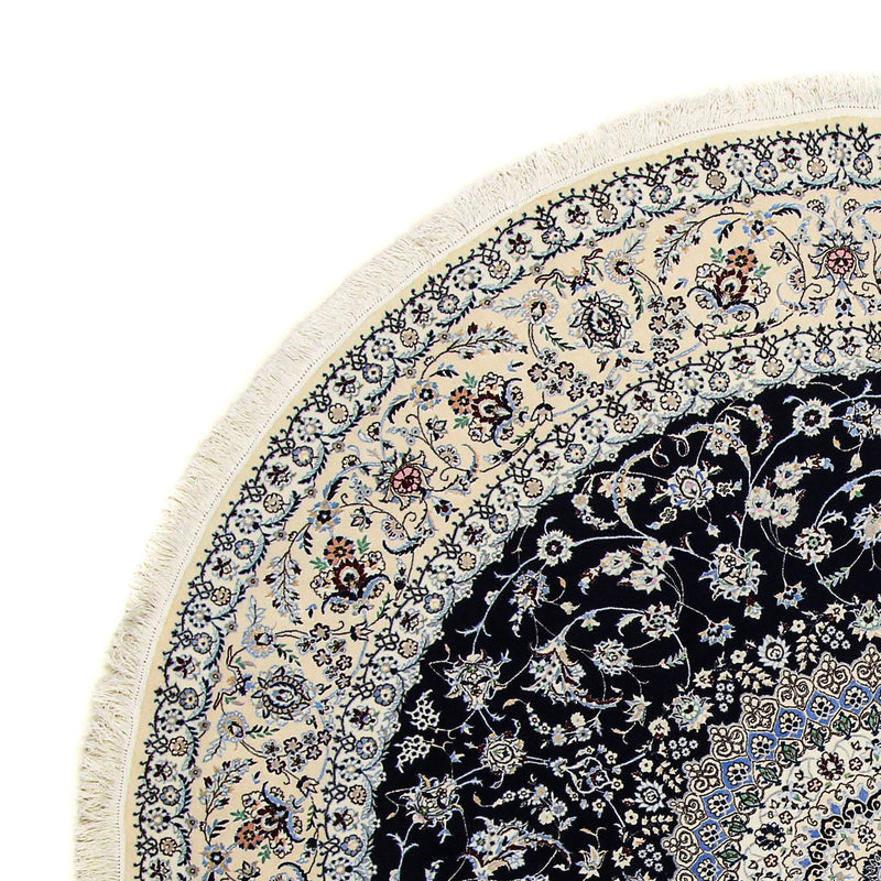 Alfombra Persa - Nain - Prima redondo  - 250 x 250 cm - azul oscuro