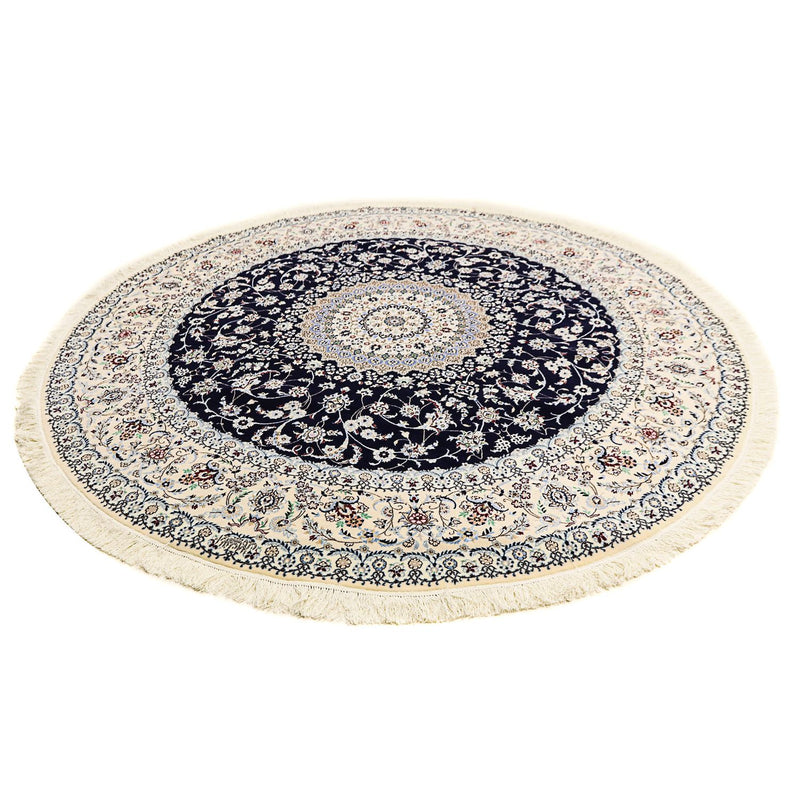 Alfombra Persa - Nain - Prima redondo  - 250 x 250 cm - azul oscuro