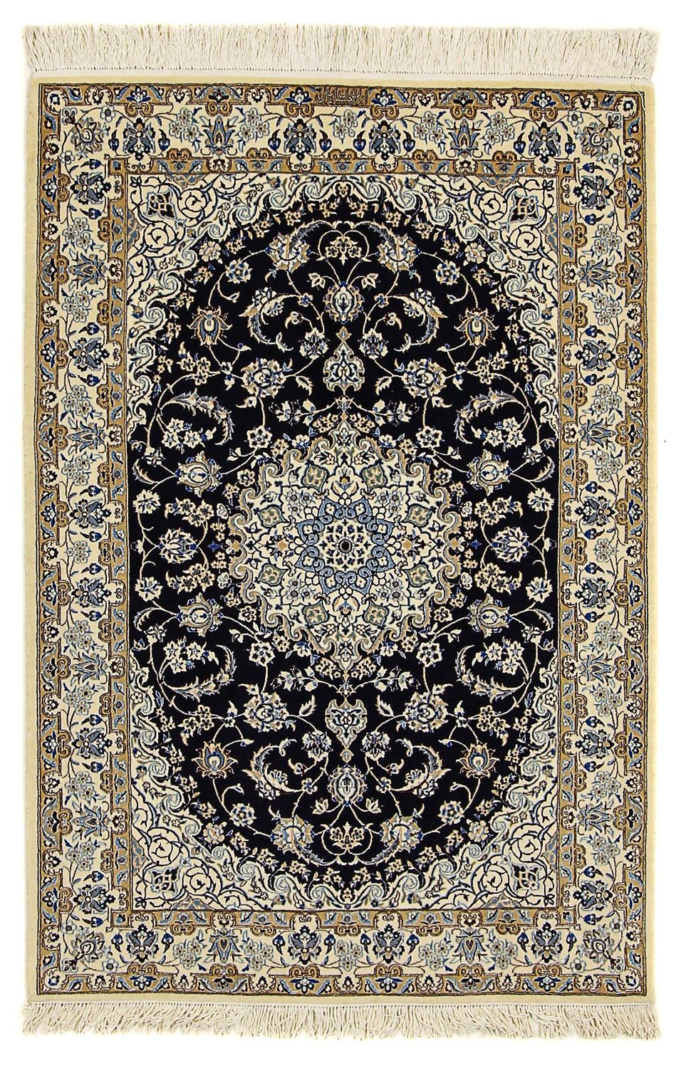 Alfombra Persa - Nain - Prima - 155 x 108 cm - azul oscuro