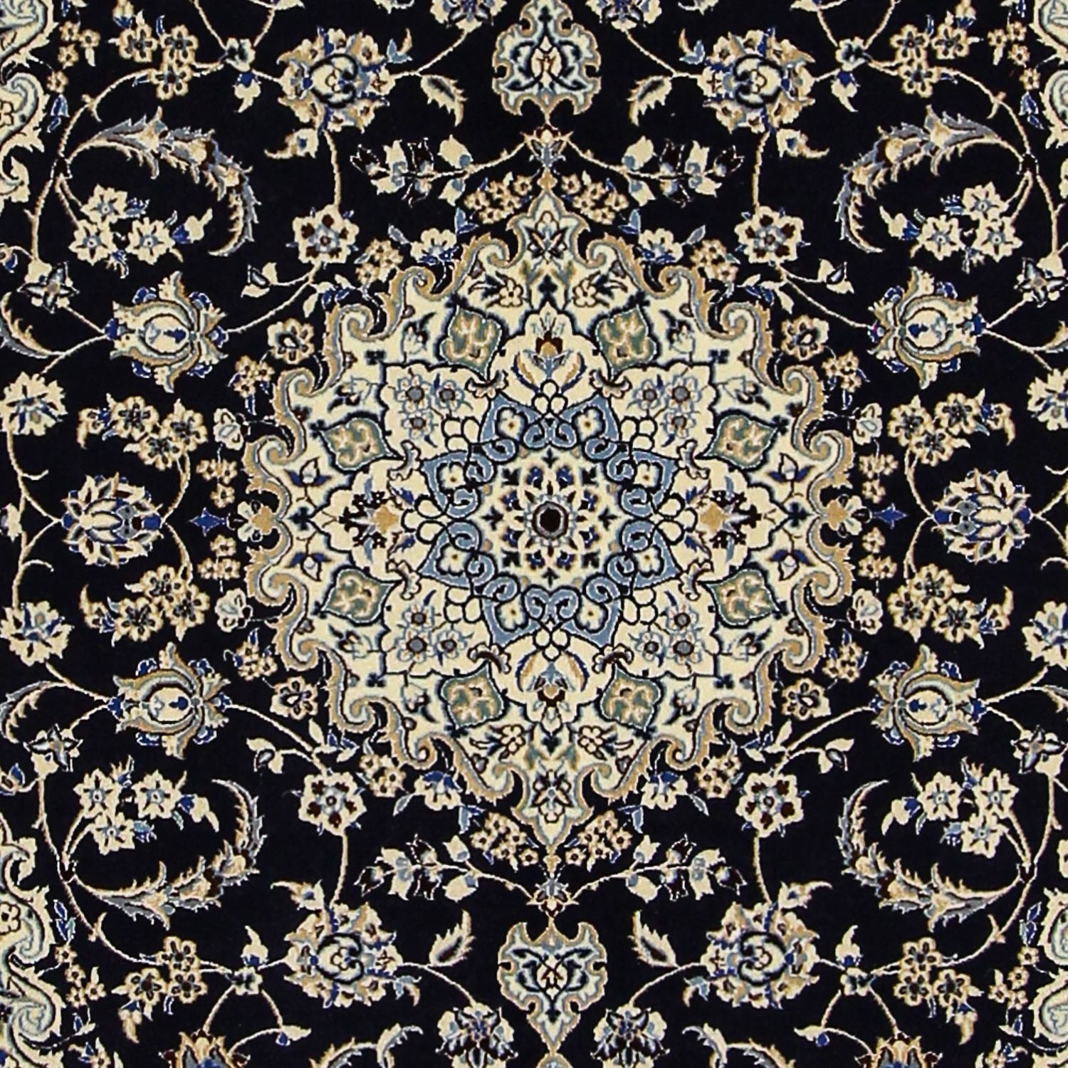 Alfombra Persa - Nain - Prima - 155 x 108 cm - azul oscuro