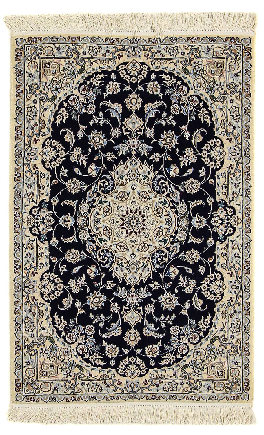 Alfombra Persa - Nain - Prima - 123 x 80 cm - azul oscuro