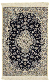 Alfombra Persa - Nain - Prima - 123 x 80 cm - azul oscuro