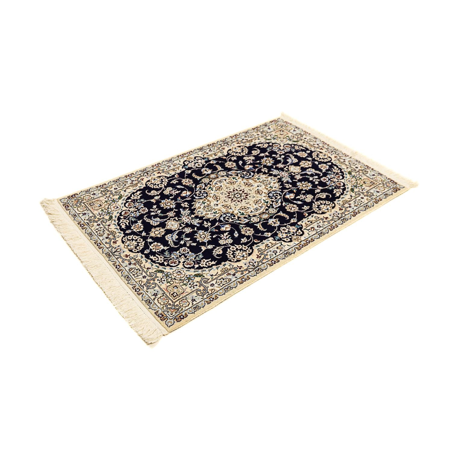 Alfombra Persa - Nain - Prima - 123 x 80 cm - azul oscuro
