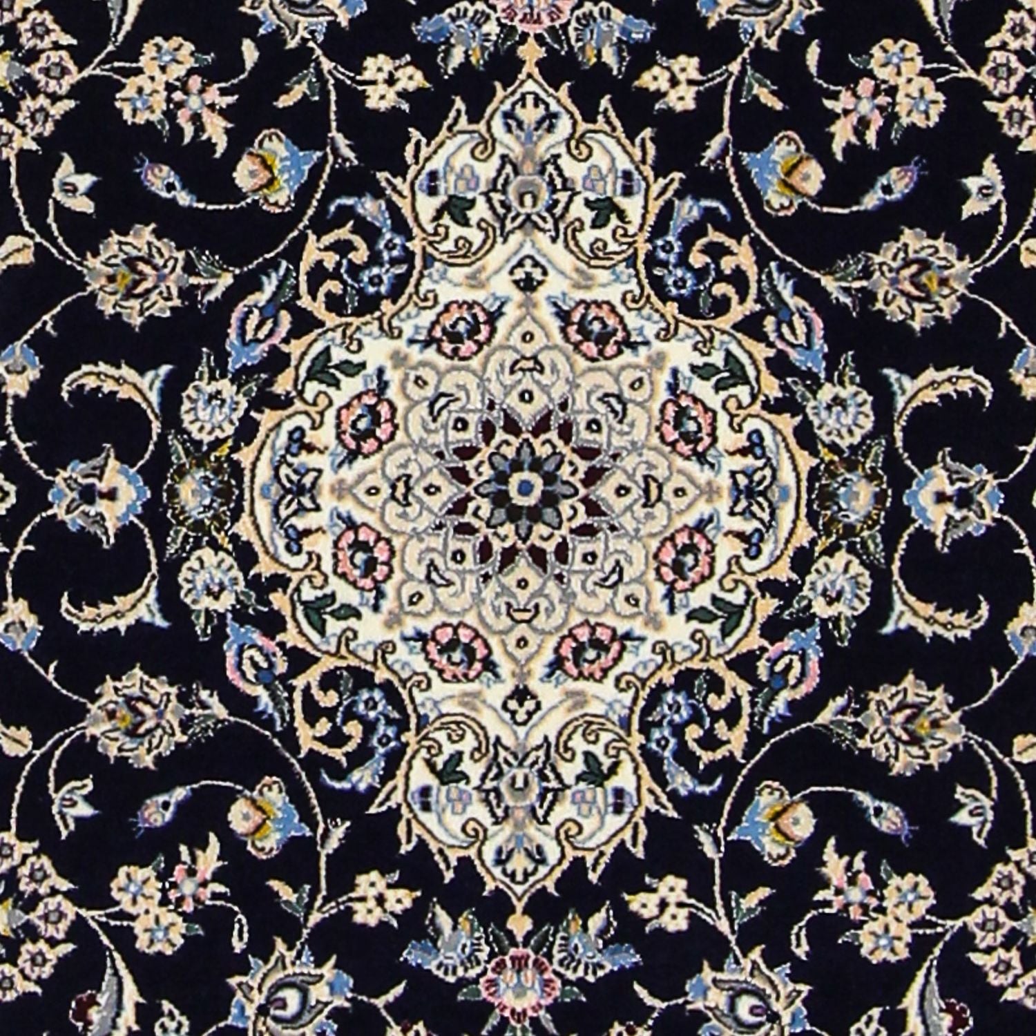 Alfombra Persa - Nain - Prima - 123 x 83 cm - azul oscuro