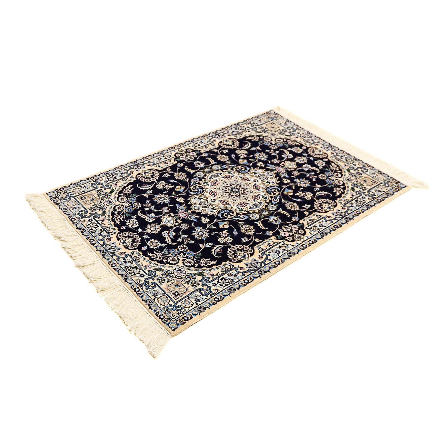 Alfombra Persa - Nain - Prima - 123 x 83 cm - azul oscuro