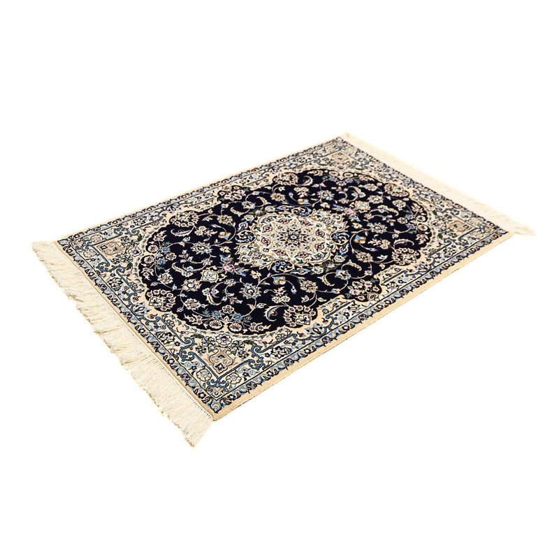Alfombra Persa - Nain - Prima - 123 x 83 cm - azul oscuro
