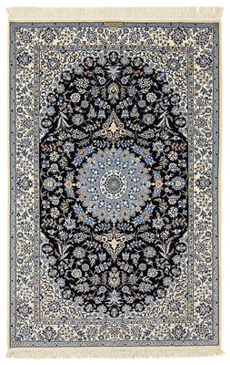 Alfombra Persa - Nain - Prima - 200 x 130 cm - azul oscuro