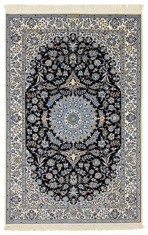 Alfombra Persa - Nain - Prima - 200 x 130 cm - azul oscuro