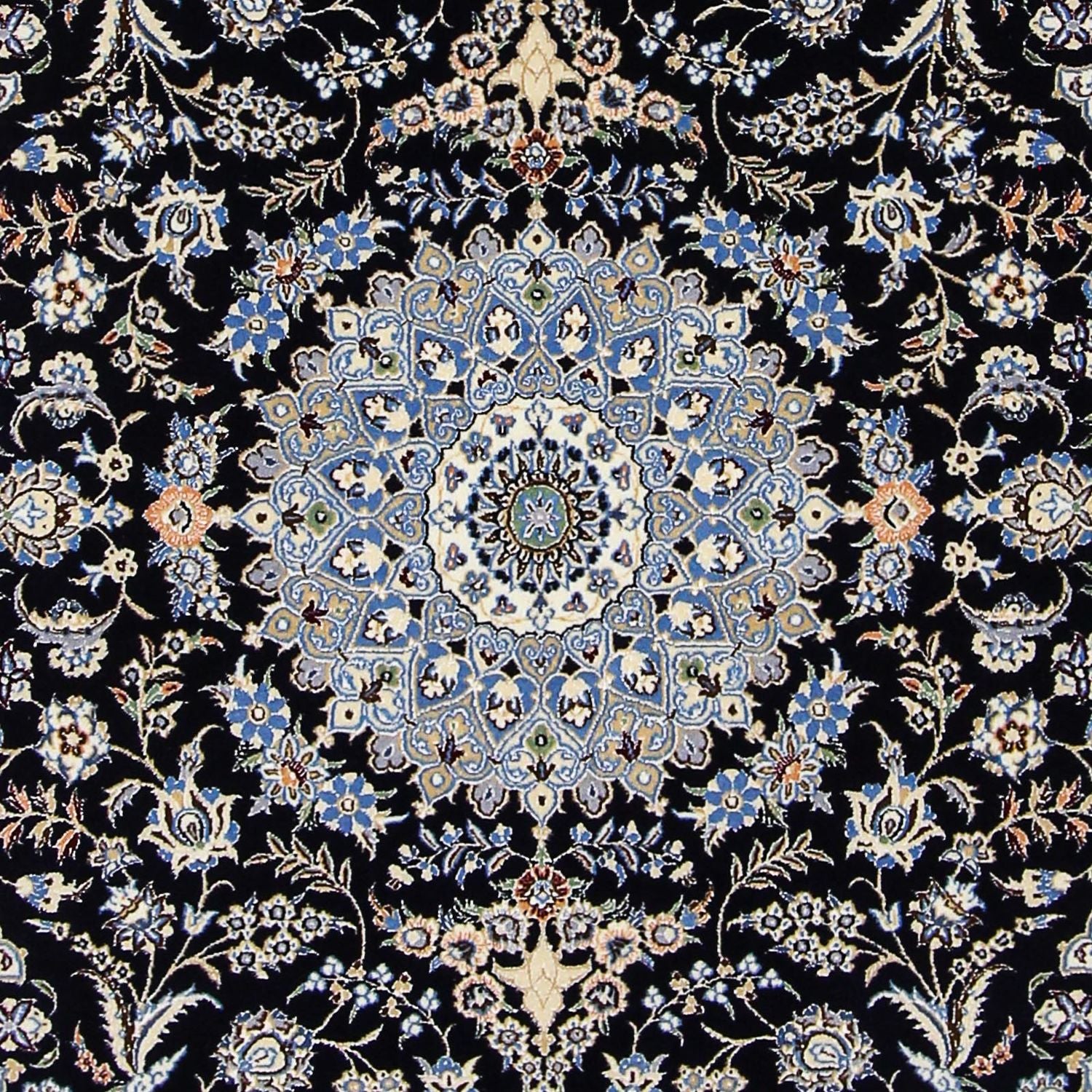 Alfombra Persa - Nain - Prima - 200 x 130 cm - azul oscuro