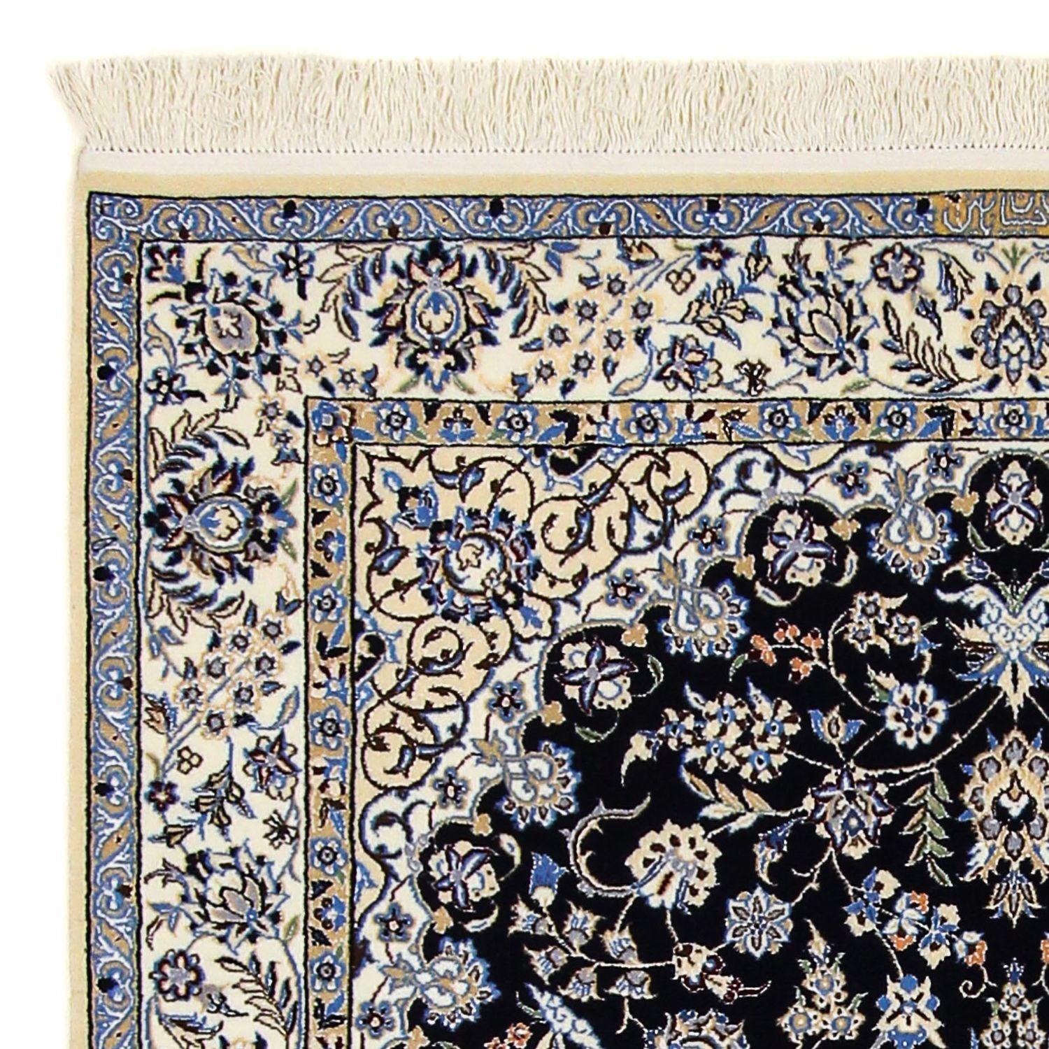 Alfombra Persa - Nain - Prima - 200 x 130 cm - azul oscuro