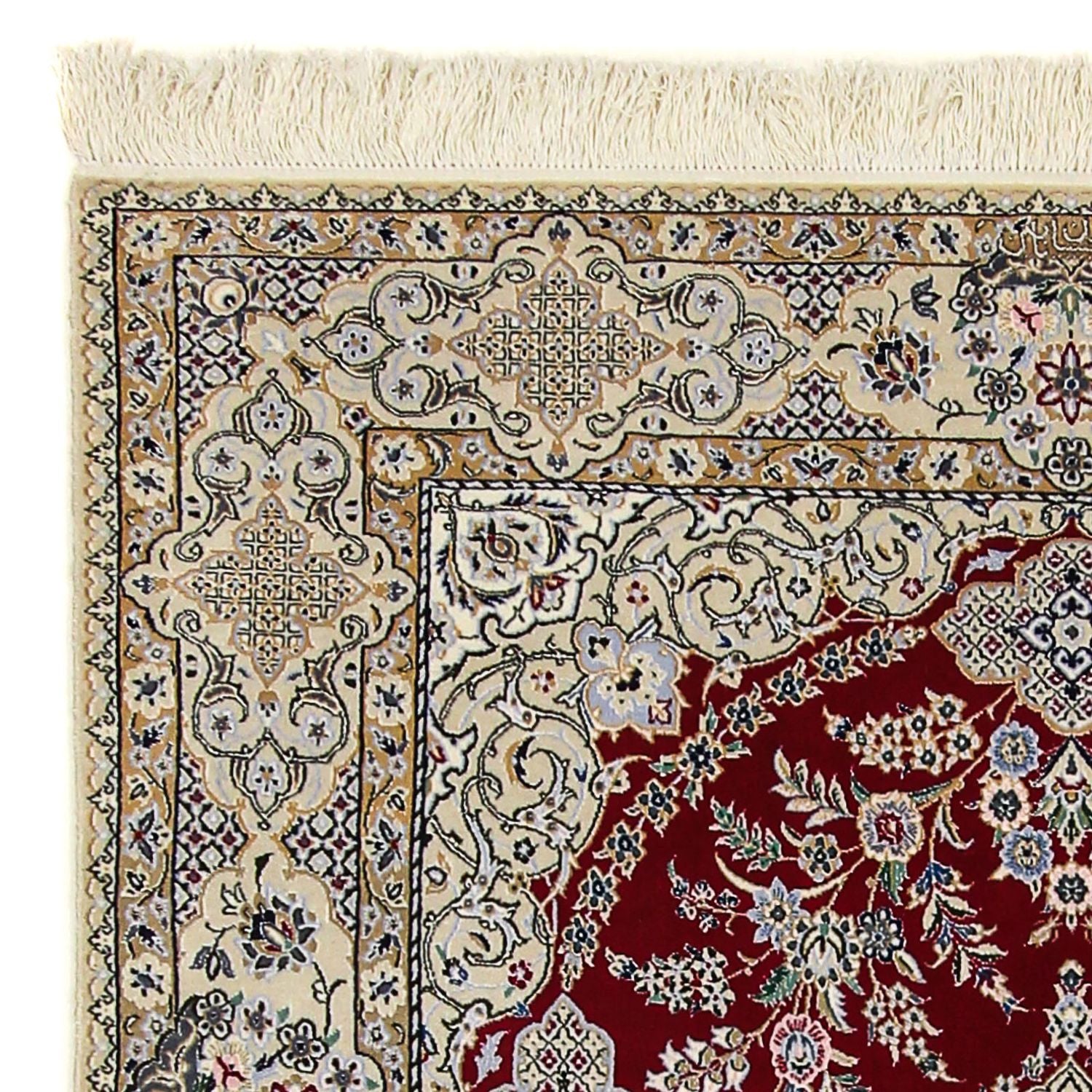 Alfombra Persa - Nain - Prima - 197 x 128 cm - rojo oscuro