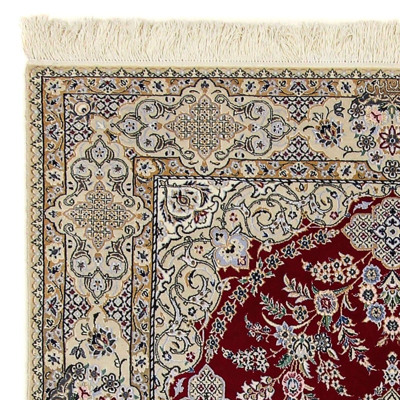 Alfombra Persa - Nain - Prima - 197 x 128 cm - rojo oscuro