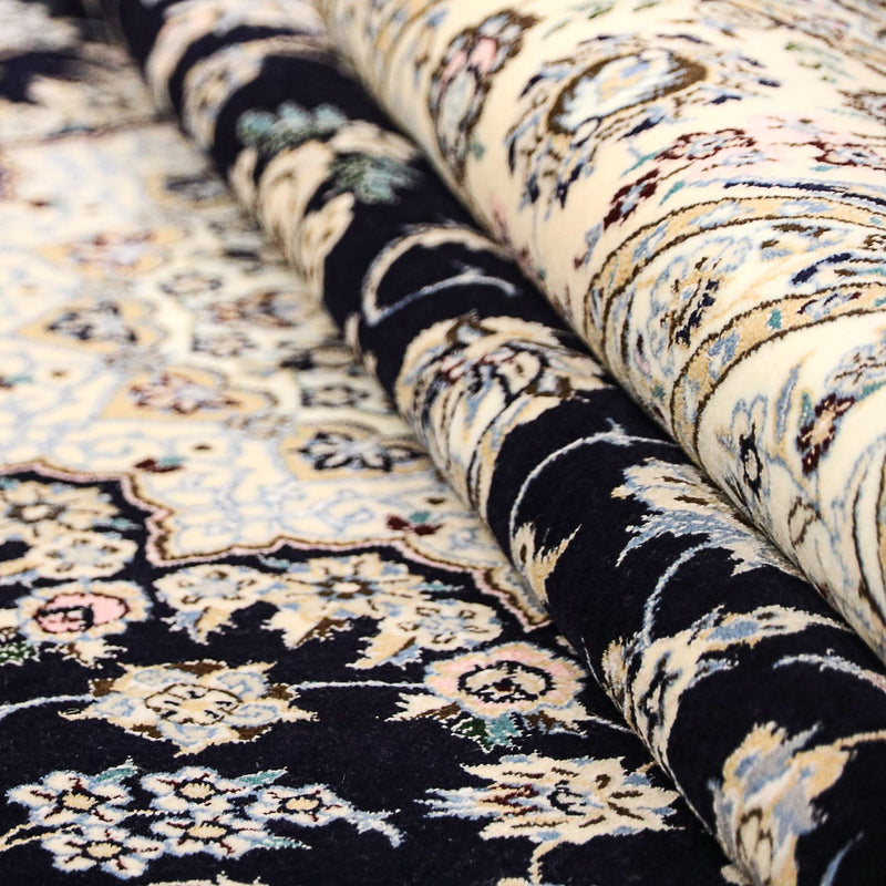 Alfombra Persa - Nain - Prima - 246 x 167 cm - azul oscuro