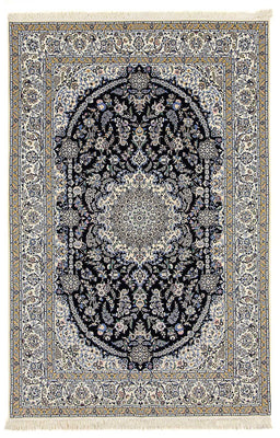 Alfombra Persa - Nain - Prima - 246 x 162 cm - azul oscuro