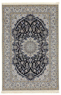 Alfombra Persa - Nain - Prima - 246 x 162 cm - azul oscuro