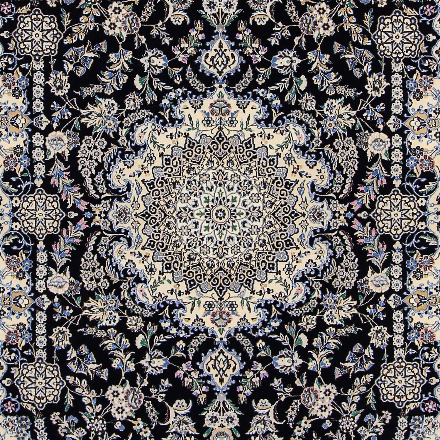 Alfombra Persa - Nain - Prima - 246 x 162 cm - azul oscuro
